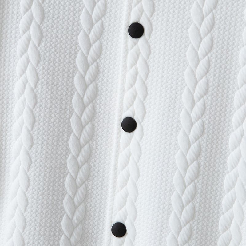 Men's Clothing autumn and winter men's baseball jacket knitted heavy jacquard solid color stand up collar casual drop shoulder button jacket men_voghion.com