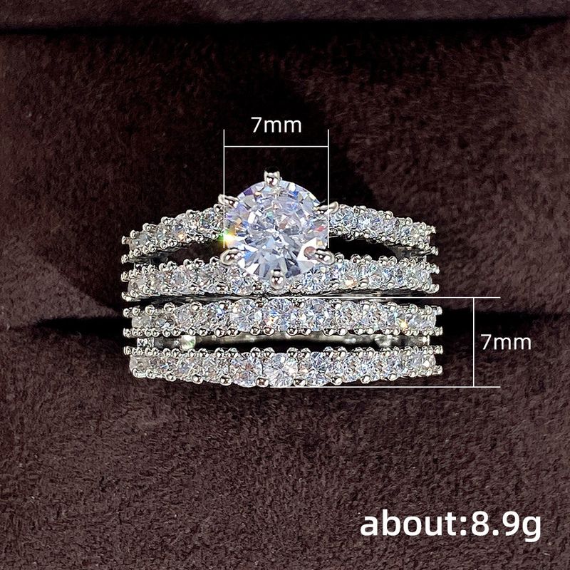 Cao Shis neues ausgehöhltes, doppelschichtiges Zirkon-Verlobungsset für Damen mit Diamant-Hochzeitsbankett, Brautring und Armband_voghion.com