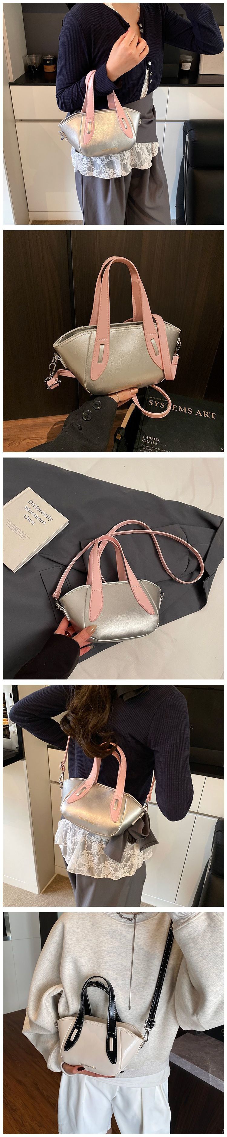 Borsa a tracolla in argento, nuova moda autunno/inverno 2025, da donna_voghion.com