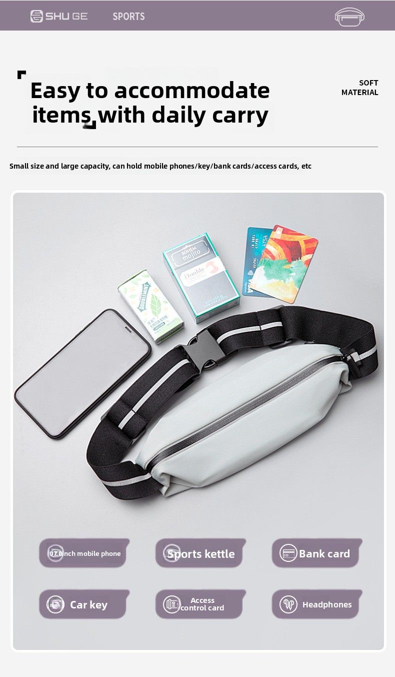 2025 New High-End Lightweight Invisible Elastic Sports Waterproof Fitness Special Running Phone Waist Bag_voghion.com