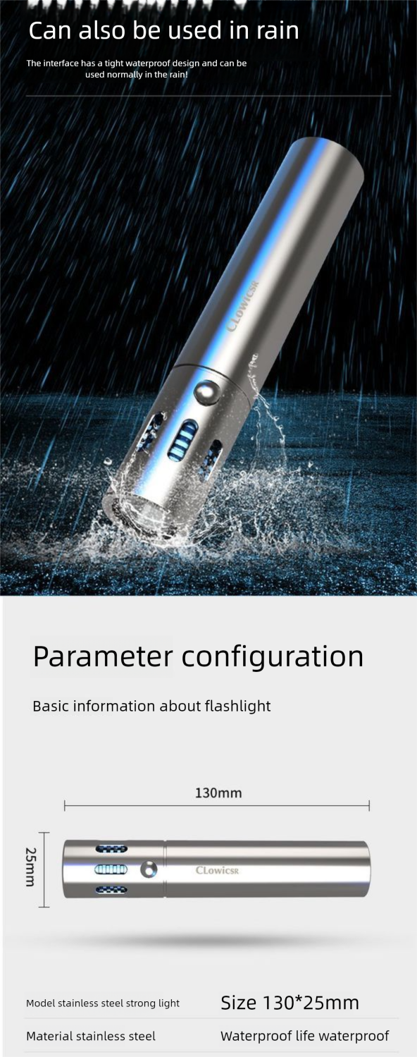 Neu Helligkeit Taschenlampe Outdoor Ultra Helle Lange Palette Wiederaufladbare Laser High Power Mini Tragbare Edelstahl_voghion.com