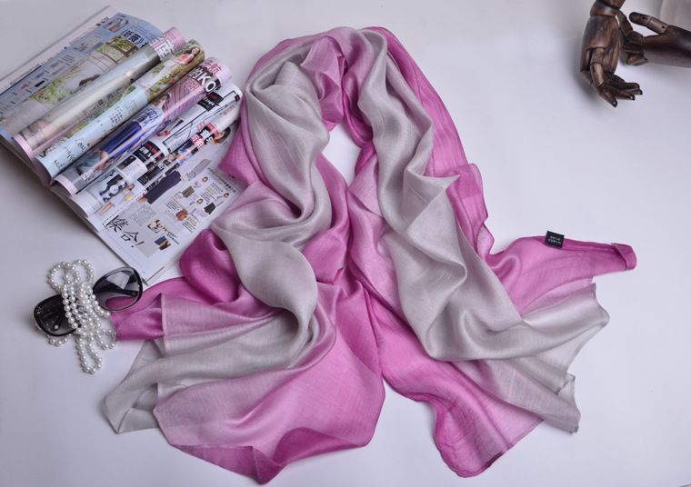 Sciarpa di seta di seta di gelso di colore sfumato di colore puro autunno e inverno da donna in tinta unita con sciarpa scialle da donna, sciarpa da spiaggia_voghion.com