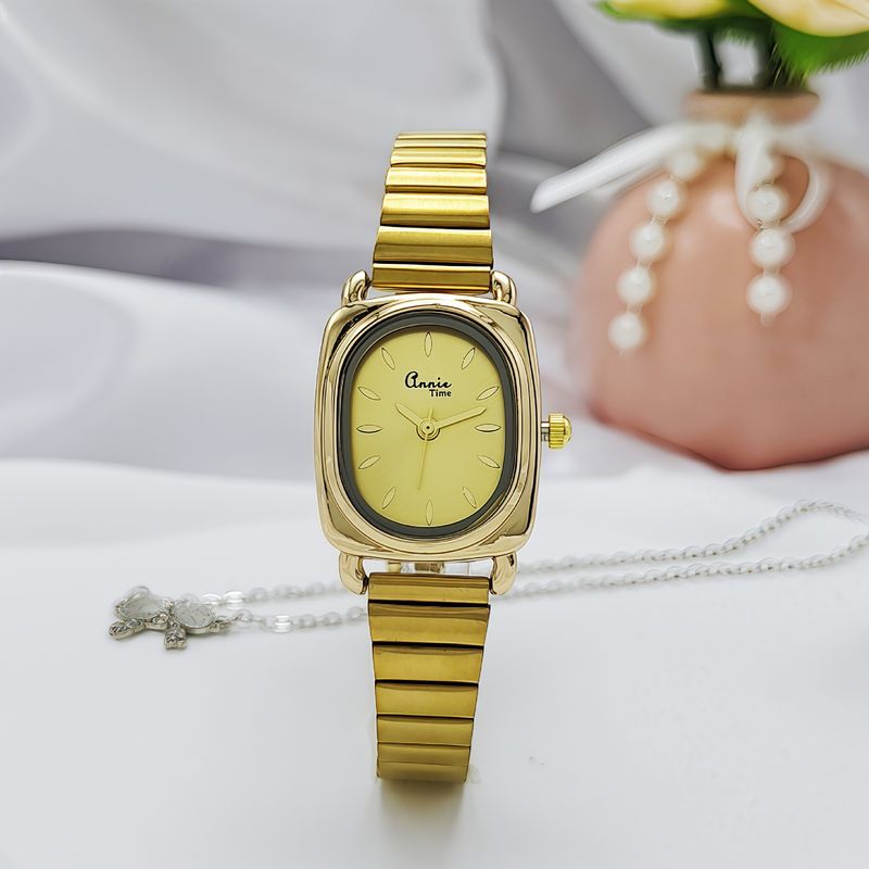 New Gold Oval Niche Dial Ins Style High-end Student Women's Watch_voghion.com