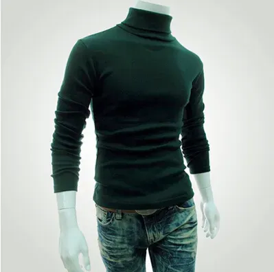 Männer Bottoming Top Herbst Schlank Warm Herbst Rollkragen Schwarz Pullover Kleidung Für Mann Baumwolle Gestrickte Pullover Männlich_voghion.com