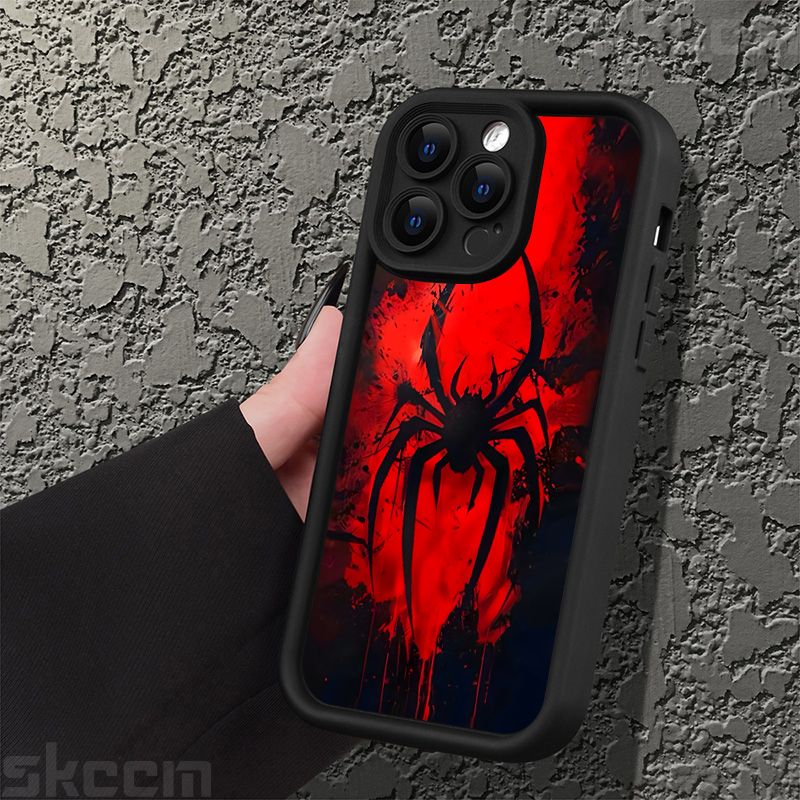 Blood Spider Pattern Design Silicone Soft Phone Case For IPhone 16 Pro Max 15 14 13 12 11 7 8 Plus X XR XS Lens Protection Cover_voghion.com