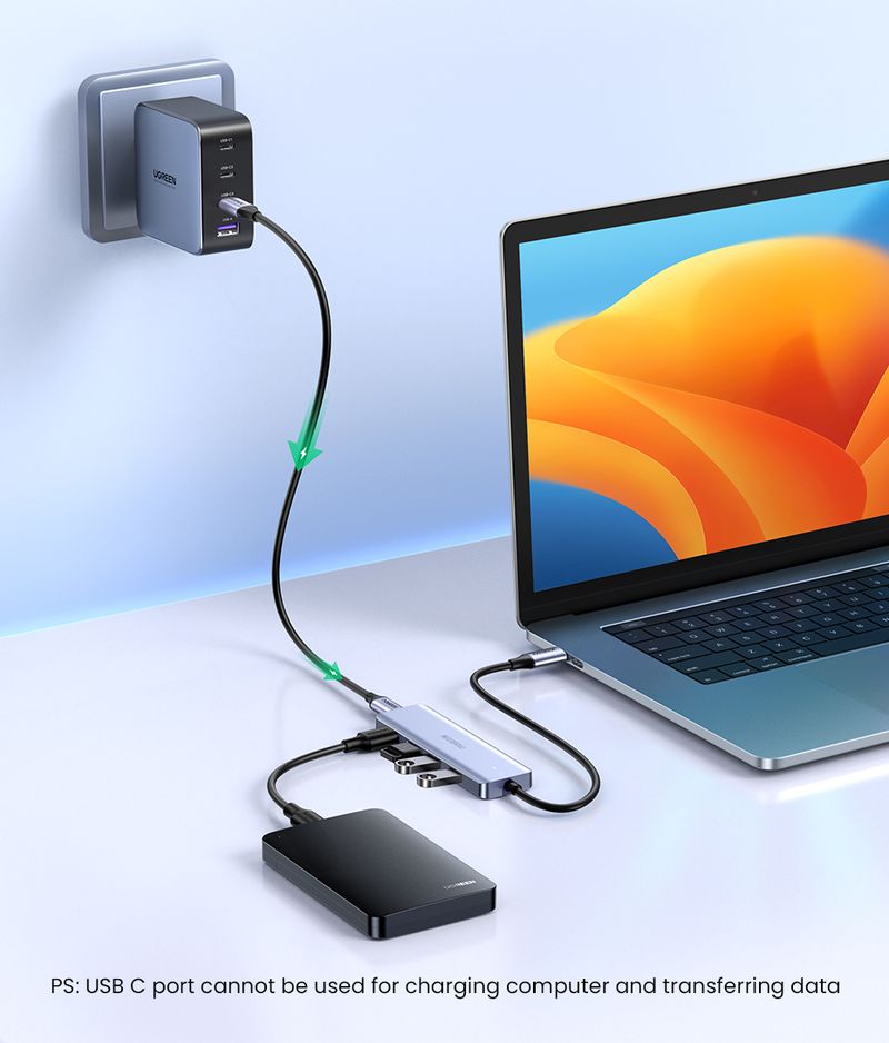 UGREEN 4 Ports Type C To 3.0 Splitter Adapter For Book IPad Pro Samsung Galaxy Note 10 S10 USB Hub_voghion.com