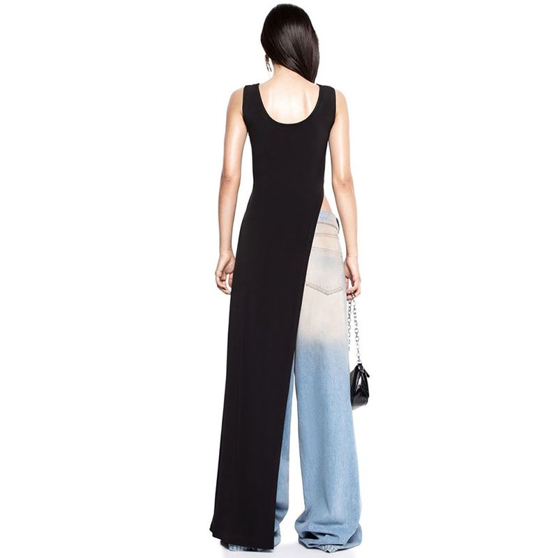 2024. gada vasaras personalizēts apģērbs Slim Fit kleita ar dalītām plecu lencītēm Street Trend U veida kakla dizaina tops_voghion.com