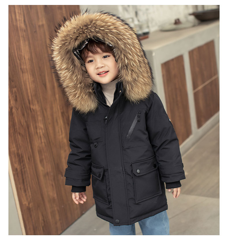 Ropa infantil, chaquetas de plumas para niños pequeños y medianos, nuevas chaquetas de plumas para niños, chaquetas gruesas de invierno de longitud media._voghion.com