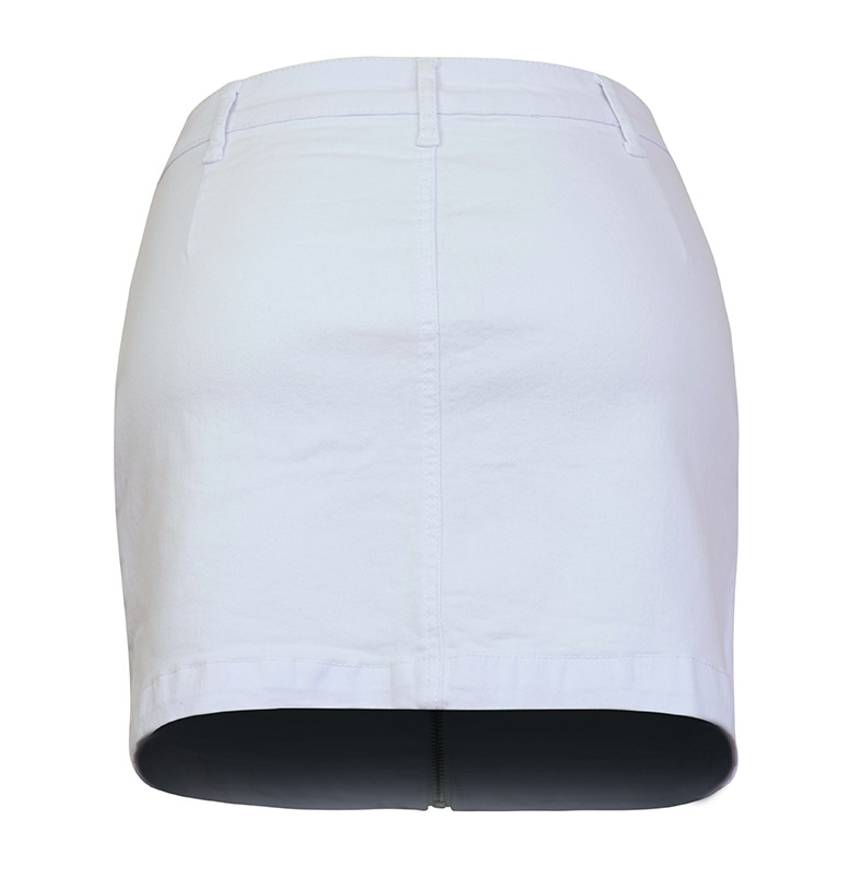 Falda corta de mezclilla elástica con cremallera para mujer súper caliente_voghion.com