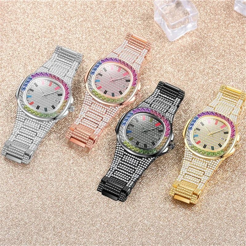 Orologi da donna con calendario colorato e orologio al quarzo alla moda con diamanti_voghion.com