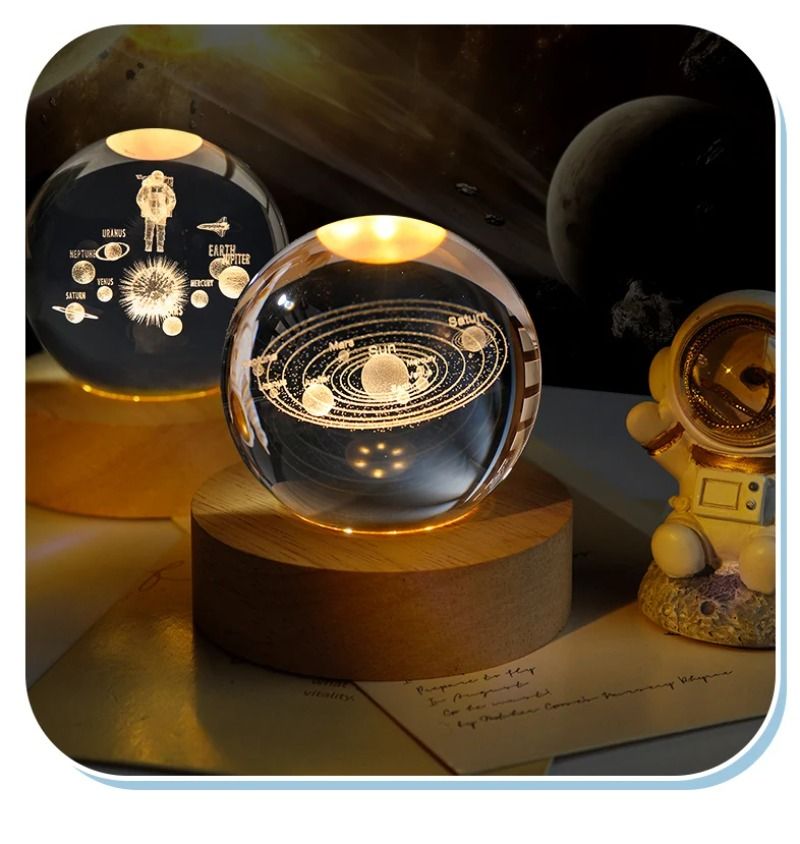 3D Moon Crystal Ball Astronomy Galaxy Solar System Saturn Luminous Balls Snow Glass Globe Night Light For Home Desktop_voghion.com
