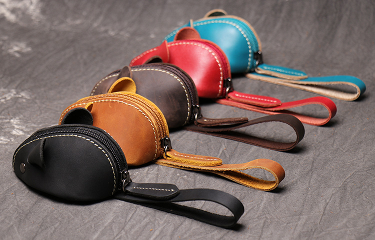 New Animal Cowhide Children's Cute Zero Wallet Made of Genuine Leather Mouse Cartoon Key Bag Multi functional Handheld Storage Bag with Advanced Sense_voghion.com