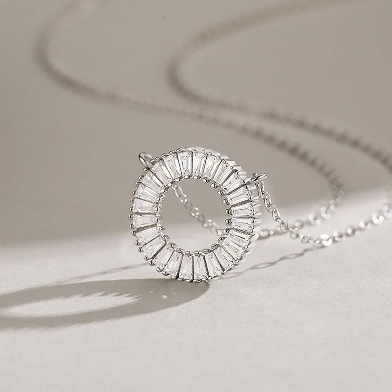 Tancise S925 Sterling Silver Daisy Pendant Halsband Klassisk mångsidig nyckelbenskedja_voghion.com