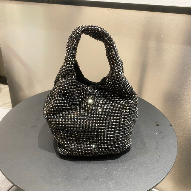 Sac à main d'embrayage en cristal brillant seau sac à bandoulière strass sacs à main et sacs à main de luxe Designer pochette de soirée sac à main_voghion.com