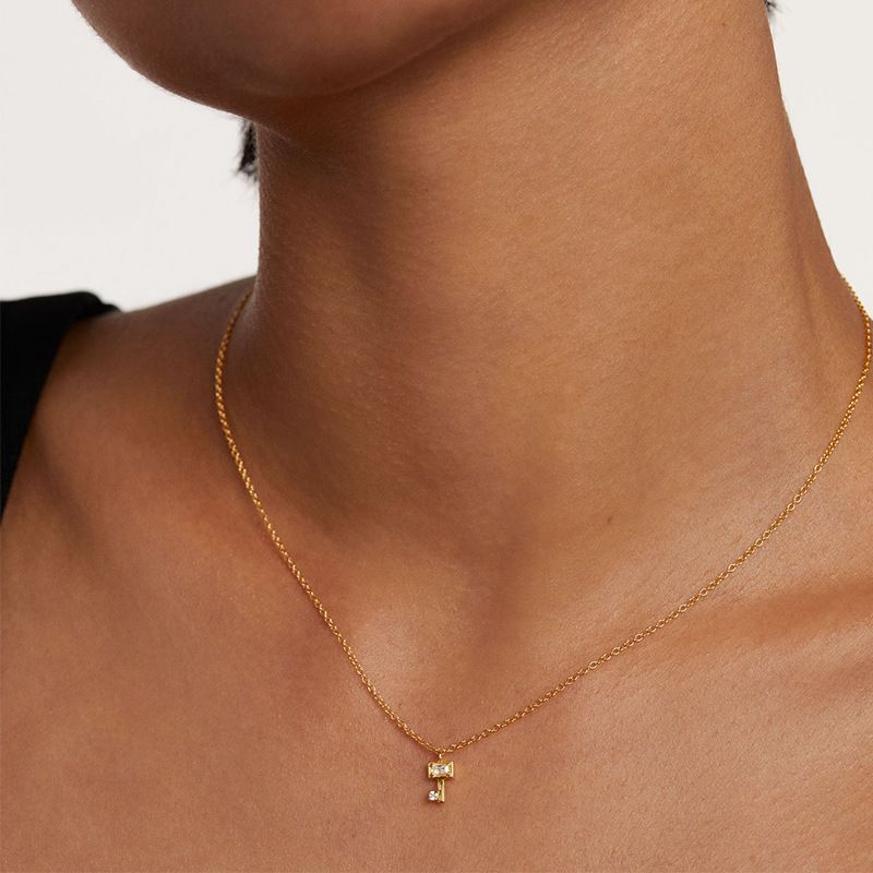 Diamond Lock Heart Key S925 Sterling Silver Necklace Niche Design Sense Light Luxury High End_voghion.com