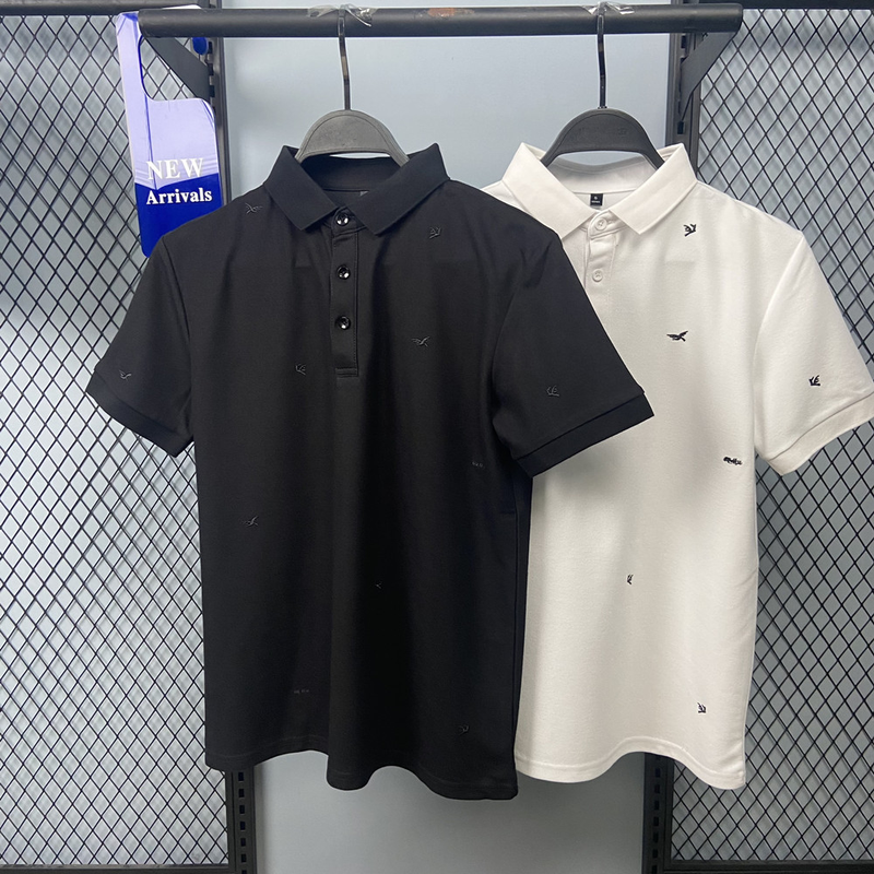 Pánské polo tričko Pánské letní vyšívané tričko s krátkým rukávem, ležérní ležérní košile s klopou_voghion.com