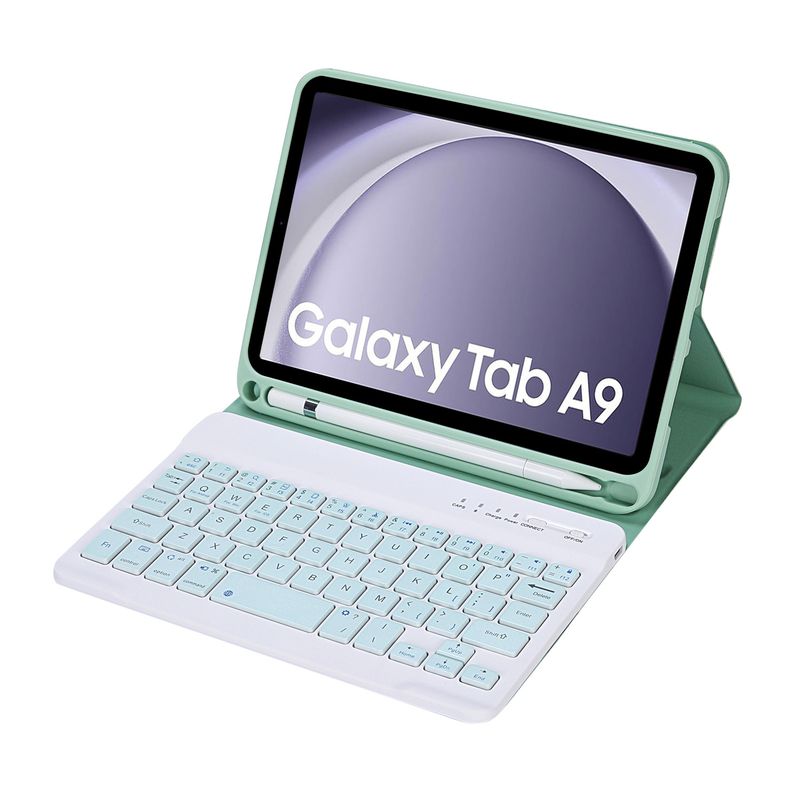 Suitable for Samsung Galaxy Tab A9 Plus Bluetooth Keyboard Leather x110 x115 Pen Slot Protective Cover_voghion.com