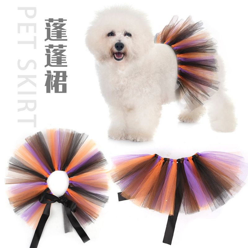 New Halloween Decoration Puffy Atmosphere Pet Dog Tulle Skirt_voghion.com