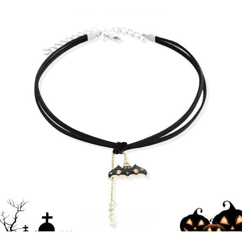Collana girocollo di Halloween con design di gioielli da donna 2025, nuova catena nera con clavicola a forma di zucca_voghion.com