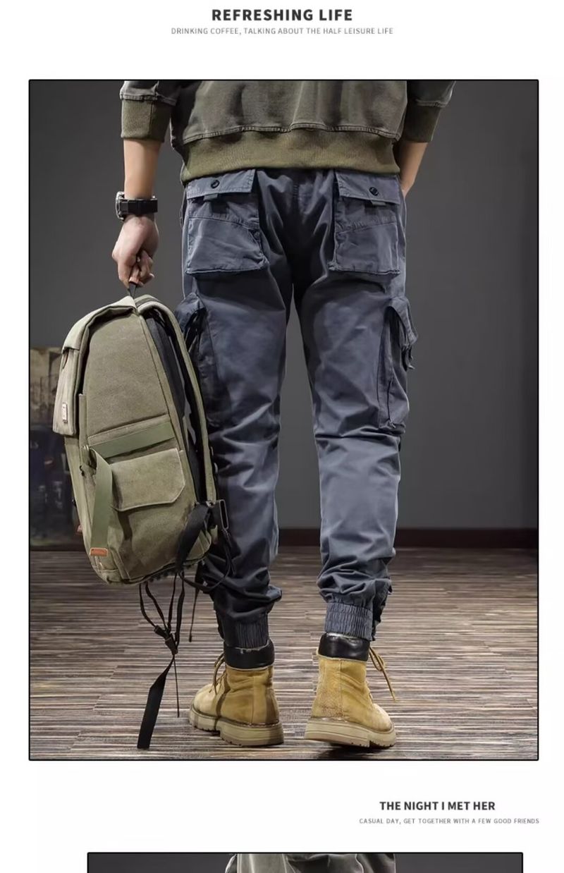 001 Chaolun - Pantalones deportivos multibolsillos para hombre, estilo americano, estilo cargo transfronterizo, para exteriores, estilo paracaidista_voghion.com