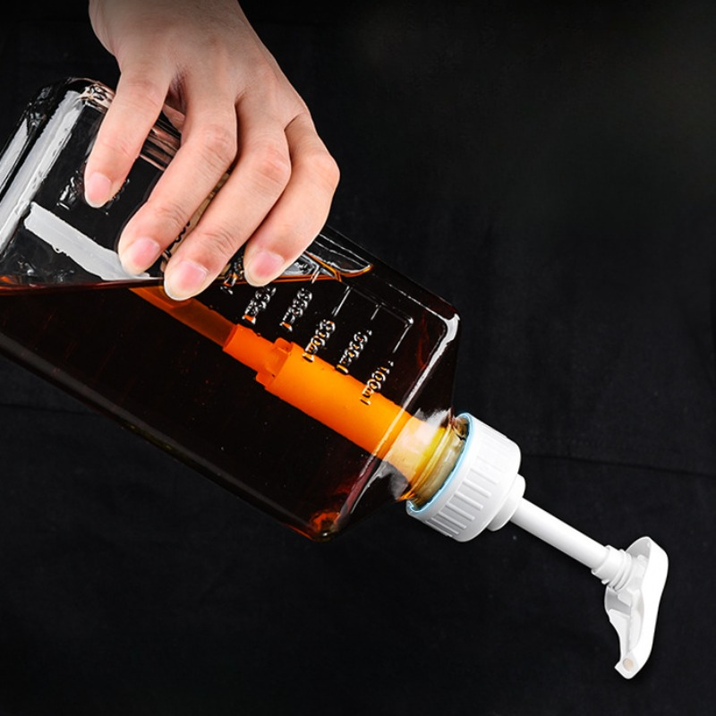 1600 ml Przezroczysty syrop do kawy Bee Drip Podwójna skala Dozownik do przechowywania Butelka z pompką Butelka do mleka Słoik na miód Pojemnik_voghion.com