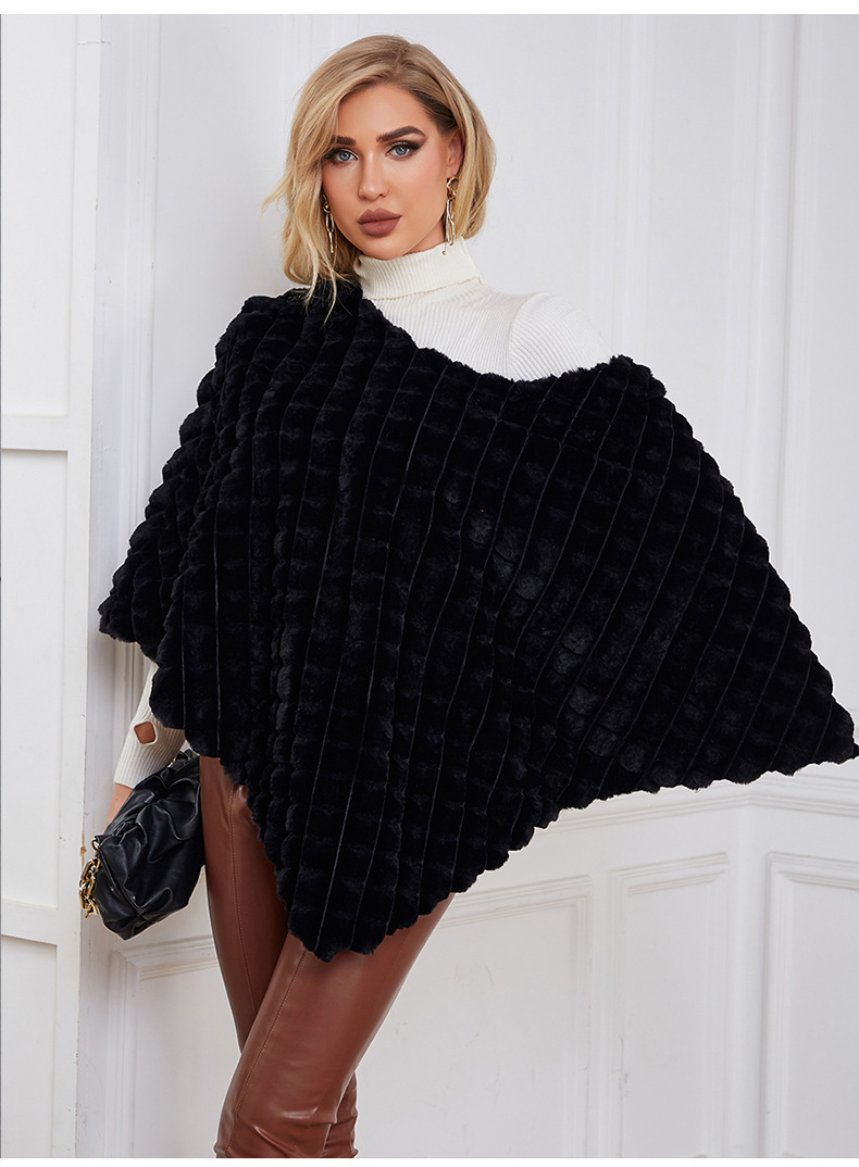 Women's fashion imitation fur coat solid color autumn winter warm_voghion.com