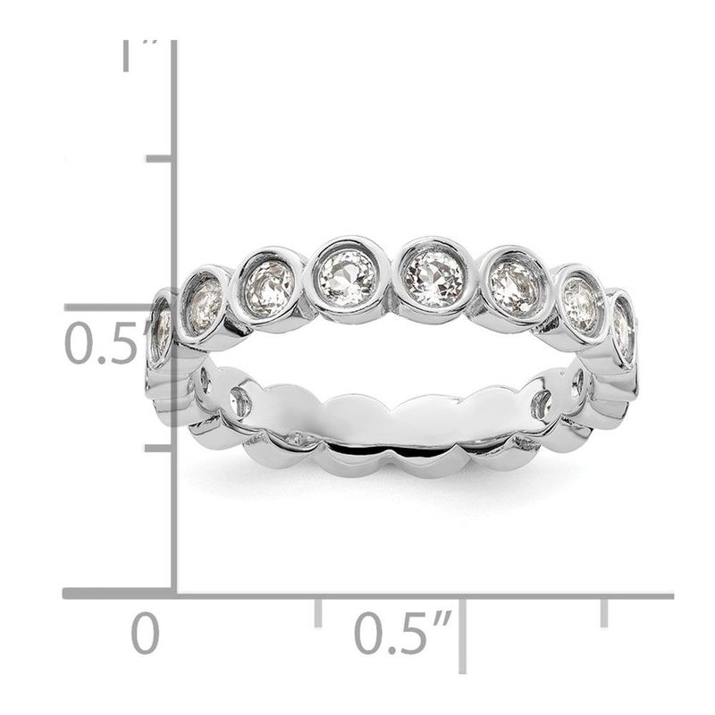 Sterling Silver Stackable Expressions White Topaz Ring_voghion.com