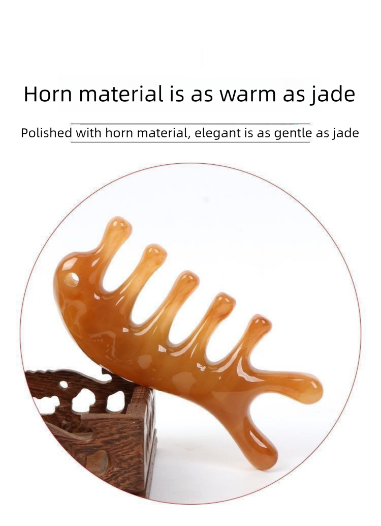 Head Meridian Hair Therapy Special Scalp Massage Four-in-One Multi-Functional Horn Comb_voghion.com
