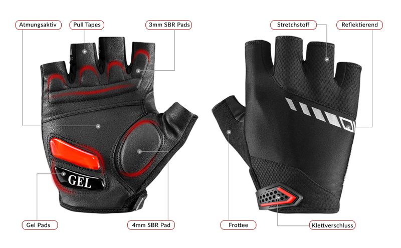 ROCKBROS guanti senza dita guanti da ciclismo mezze dita sport taglia 7.5-12_voghion.com