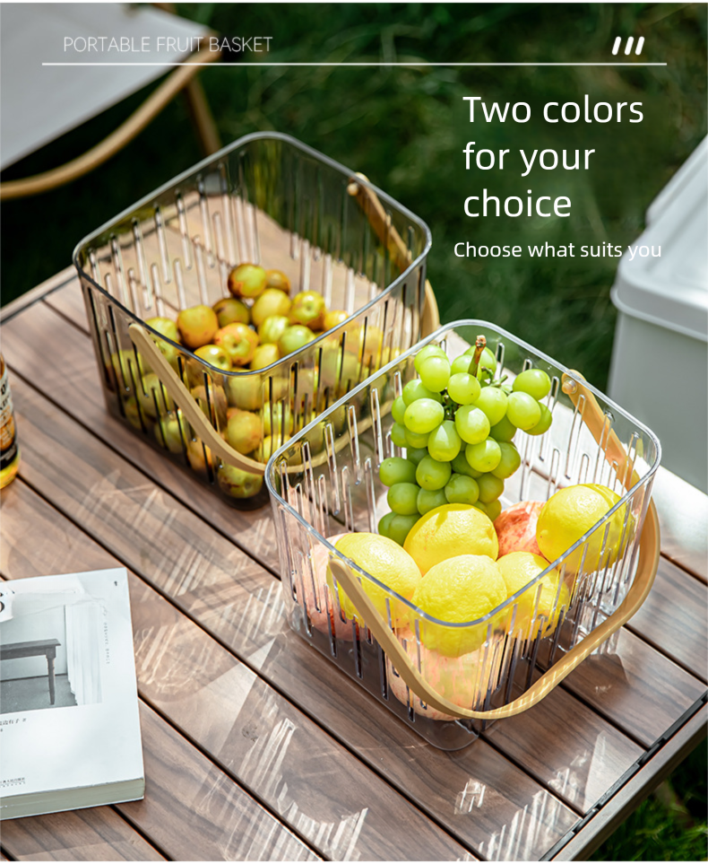 Cestino portaoggetti per snack da tavolo, multifunzionale, portatile, per campeggio all'aperto, frutta e verdura essiccata e trasparente_voghion.com