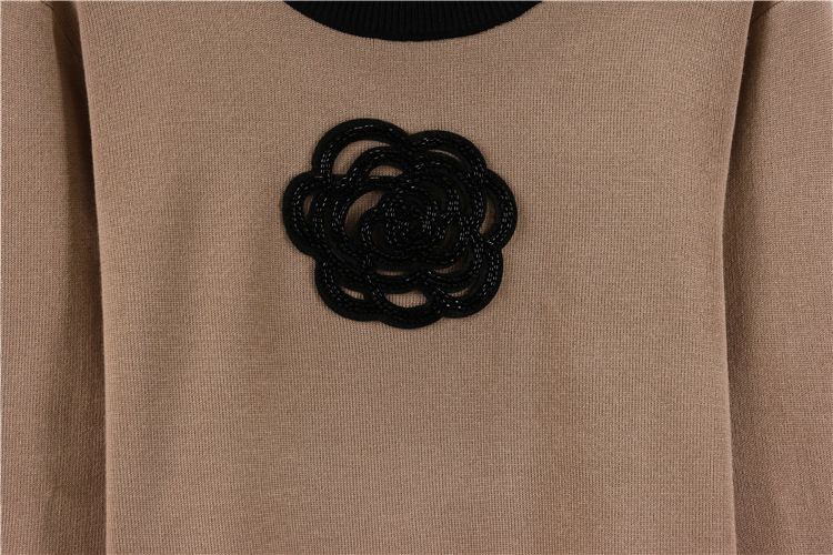 Women's Clothing autumn new camellia knitted suit women's round neck knitted sweater wide leg pants temperament two piece suit_voghion.com