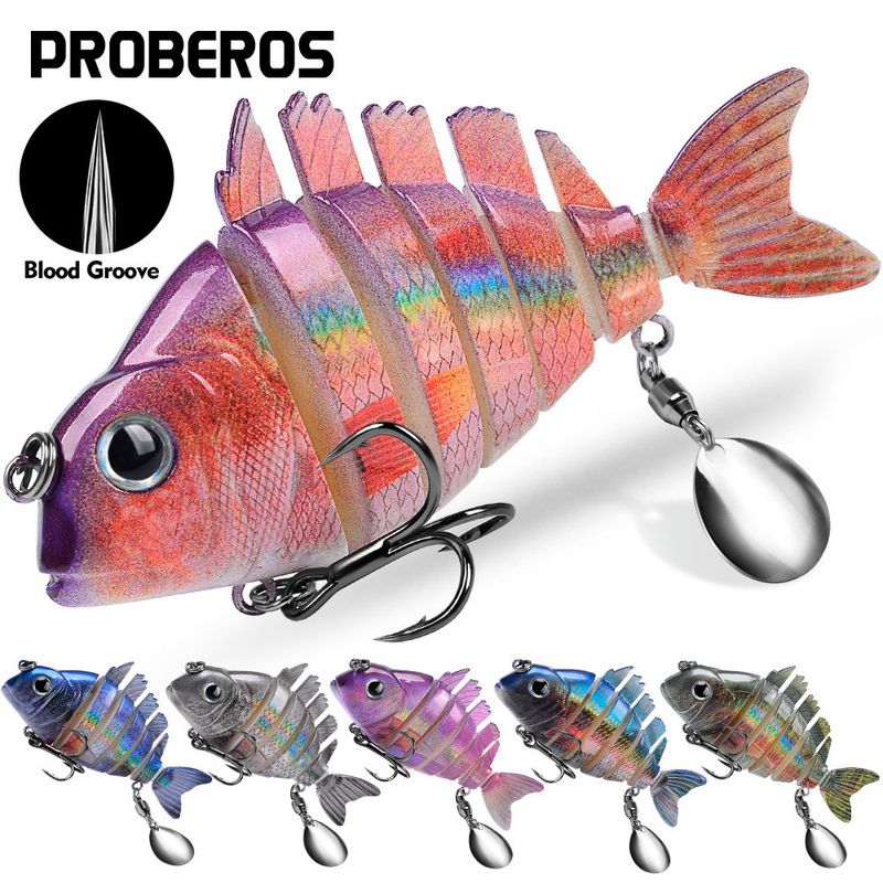 6-teiliger mehrteiliger Fisch-Seefischen mit Spinner-Pailletten, 9 cm, 24,6 g, Bass-Köder_voghion.com