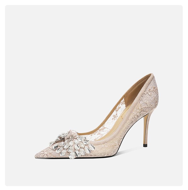 Nouvelles chaussures à talons hauts à bout pointu et à lacets, élégantes et à la mode, style décontracté et décontracté_voghion.com