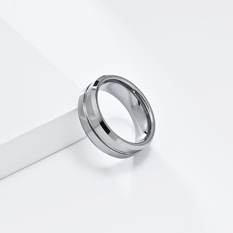 Einfache Spigel 8mm Wolfram Stahlring fir Männer Liicht Luxus kal High-End Wolfram Gold net verblassend Bijouen Wolfram_voghion.com