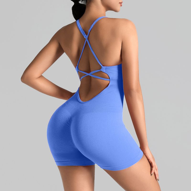 LazyZoom - Conjunto de ropa deportiva de yoga de secado rápido, sin espalda, para fitness, de alta gama, para verano_voghion.com