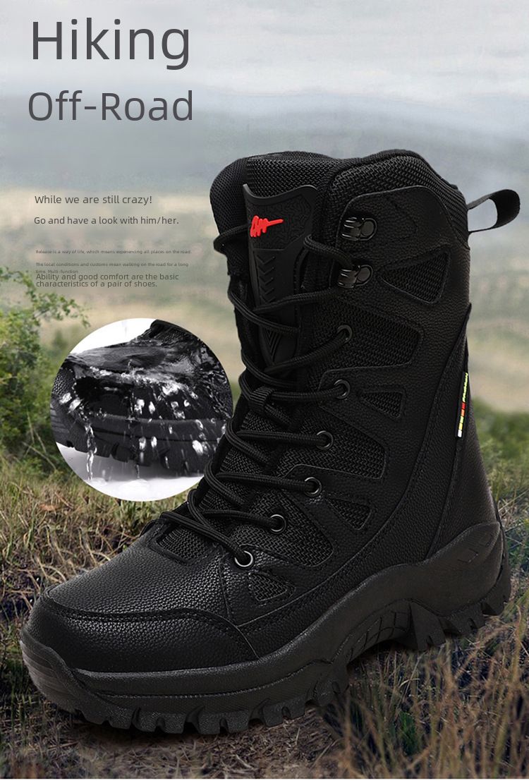 2022 Winter Neue grenzüberschreitende Outdoor-Schneestiefel für Paare in großen Größen für Herren und Damen, hohe, mit Fleece gefütterte, verdickte Wander-Schneeschuhe_voghion.com