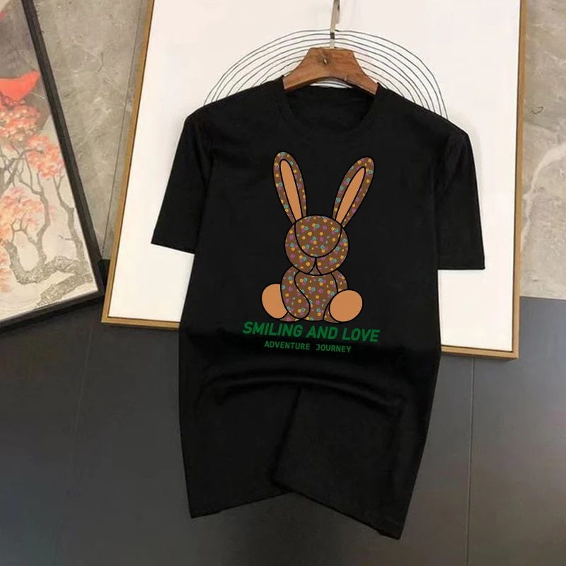 2024 Summer Brand Funny Rabbit 100% bomull Herr-T-shirt för män Kortärmad T-shirt T-shirt Topp T-shirt Kläder_voghion.com
