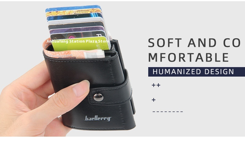 Baellerry Nowa torba męska RFID Aluminiowe pudełko Bullet Card Wielopozycyjna antymagnetyczna klamra z klipsem_voghion.com