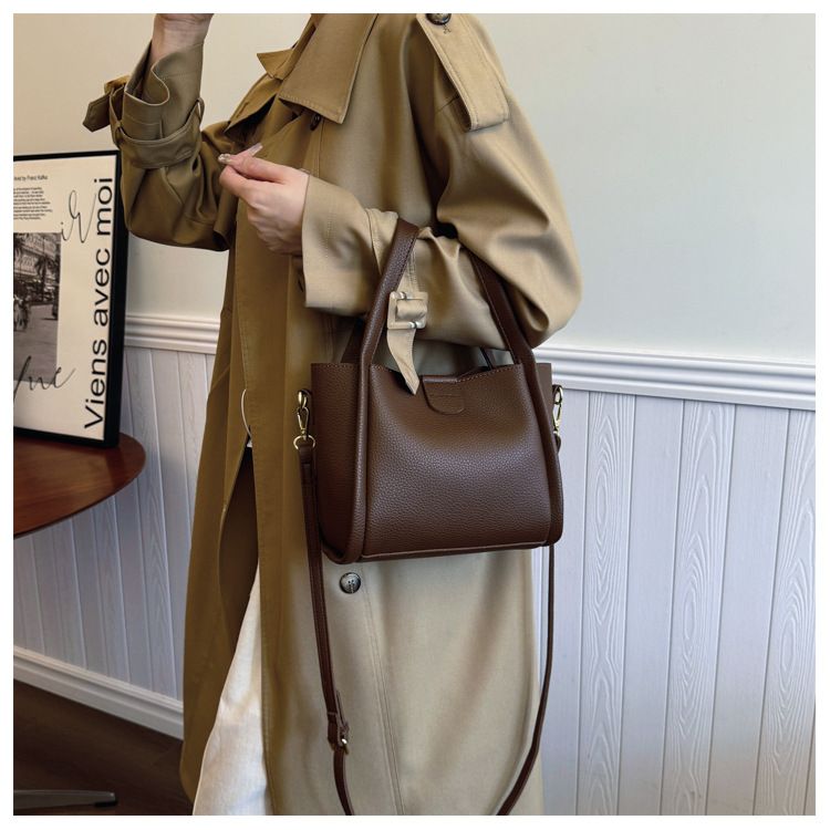 Autumn high-end texture niche design small for women's new trendy fashion single shoulder hand-held crossbody bucket bag_voghion.com