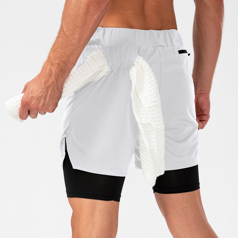 Nieuwe camouflagesportshorts voor heren, dubbellaagse sneldrogende hardloopbroek met meerdere zakken, trainings- en fitnesscapris_voghion.com