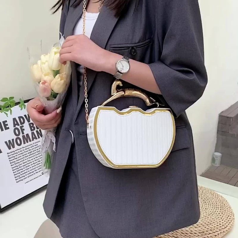 Handväska med nischad geometrisk design, elegant crossbody-väska, väska för damer med djurformat handtag_voghion.com