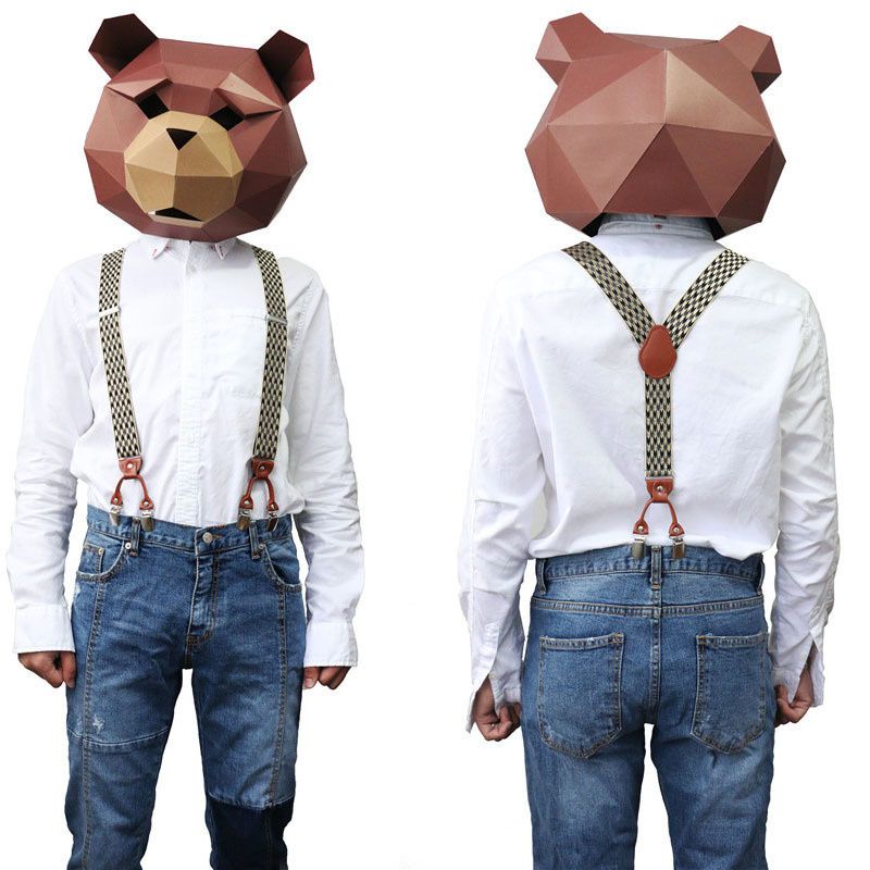 Hosenträger für Herren mit 6 Clips, lässige Mode, Unisex-Hosenträger, elegante braune Hemdhosenträger aus Leder, verstellbarer Gürtelgurt, Geschenk für Papa_voghion.com