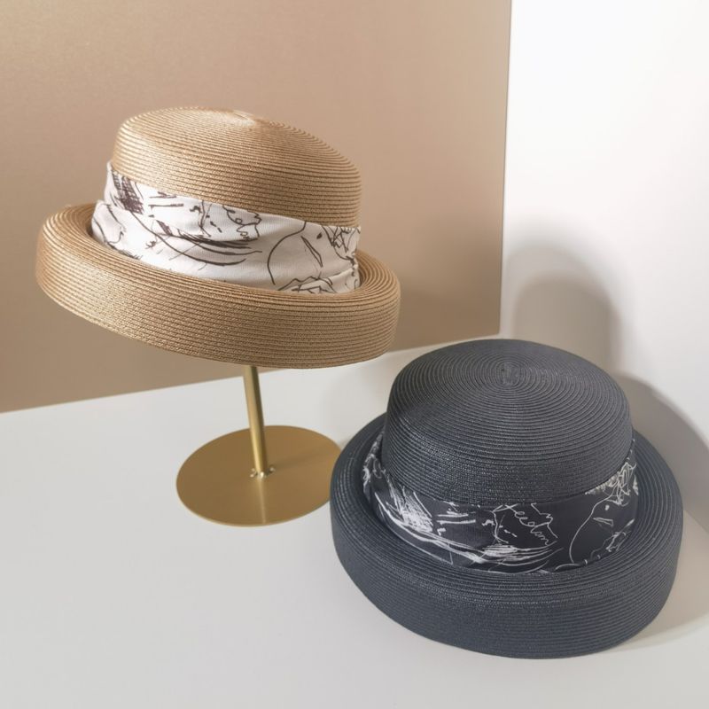 Hot Sale 2024 Sommer Stråhatte Til Kvinder Udendørs Solskærme Millinery Skygge Spandhjelm UV-beskyttelse Strand Britisk Top Basin Hat Kasket_voghion.com