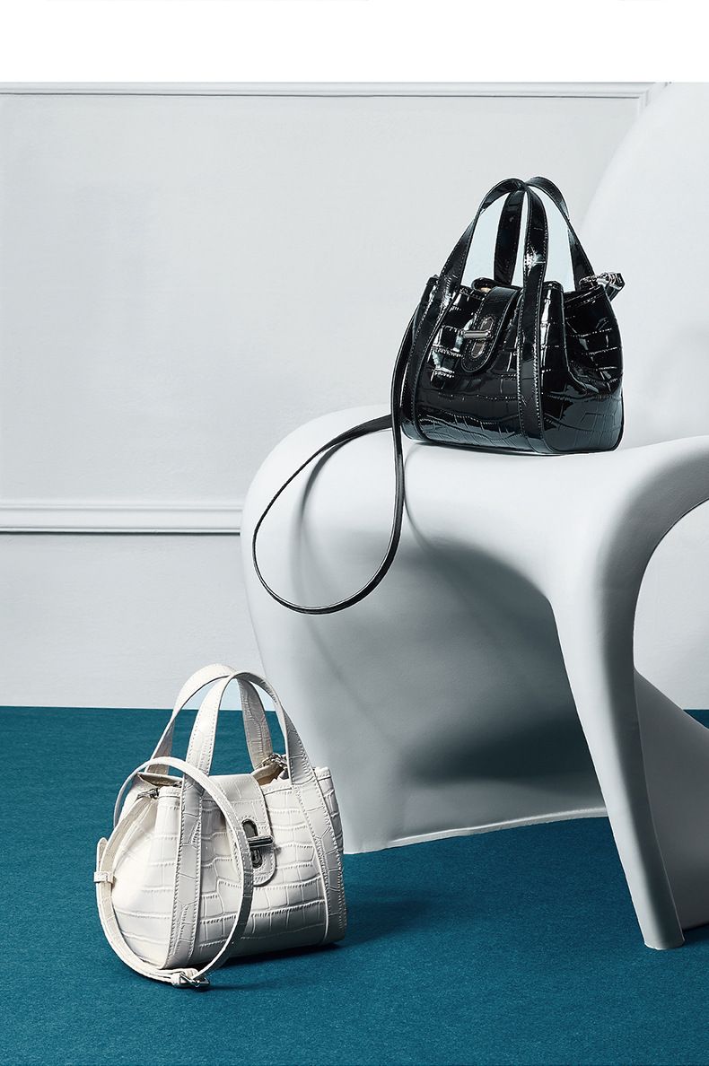 Genuine Leather Women's Bag Commuter Messenger Bag Crocodile Pattern Light Luxury Niche High End Vegetable Basket Tote Bag_voghion.com