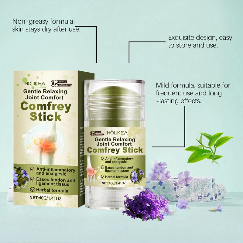 Joint Care: Purple Grass Stick para cuidados suaves e nutrição de articulações, cotovelos e joelhos. Aplicação diária do Care Stick_voghion.com