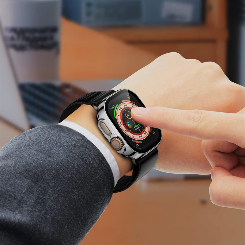 Ochraniacz ekranu do Apple Watch Ultra Case 49mm akcesoria prosta osłona krawędzi + seria szklana 8 SE 7 6 5 4 45mm 41mm 44mm 40mm_voghion.com