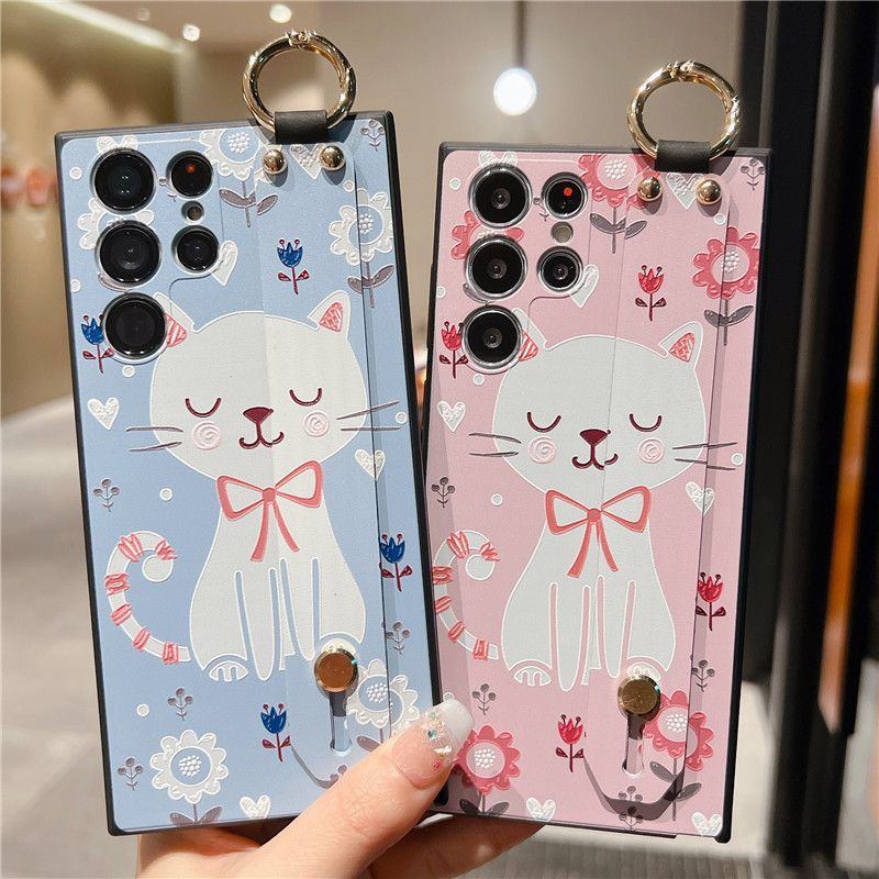 Capa de celular com estampa de gato fofo para Samsung Note 20 Ultra 10 Lite S23 Plus S22 S20 A24 34 54 A23 33 53 73 Capa engraçada_voghion.com
