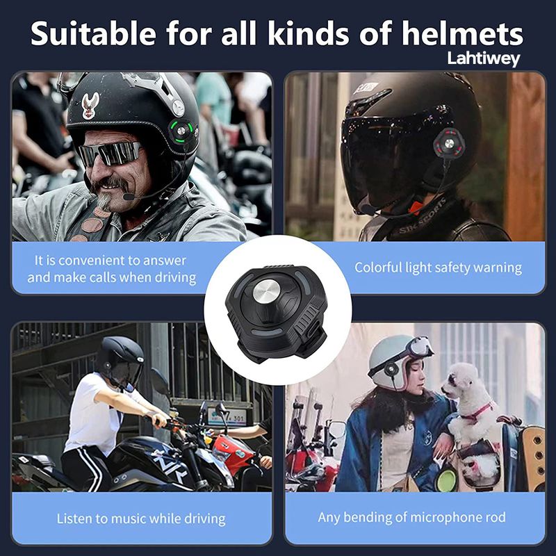 Motorcycle Bone Conduction Speaker Skiing Earphone Waterproof Bluetooth Helmet Headset With Noise Cancellation_voghion.com