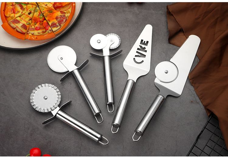 Stainless Steel Pizza Multi-Functional Kitchen Baking Tool Single Double Wheel Round Roller Cutter_voghion.com