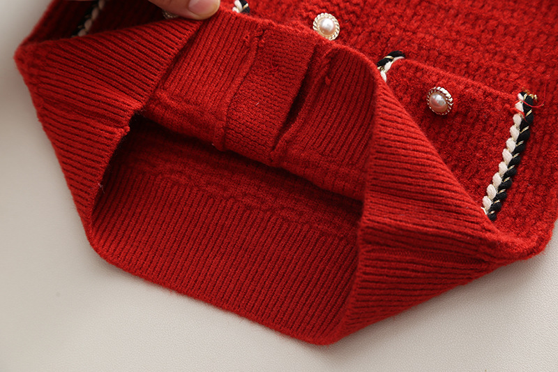 Kinder Pullover Kleine Duftende Tasche Gestrickte Rock Mädchen Baby Modische Einfarbig Strickjacke Zwei stück Set_voghion.com
